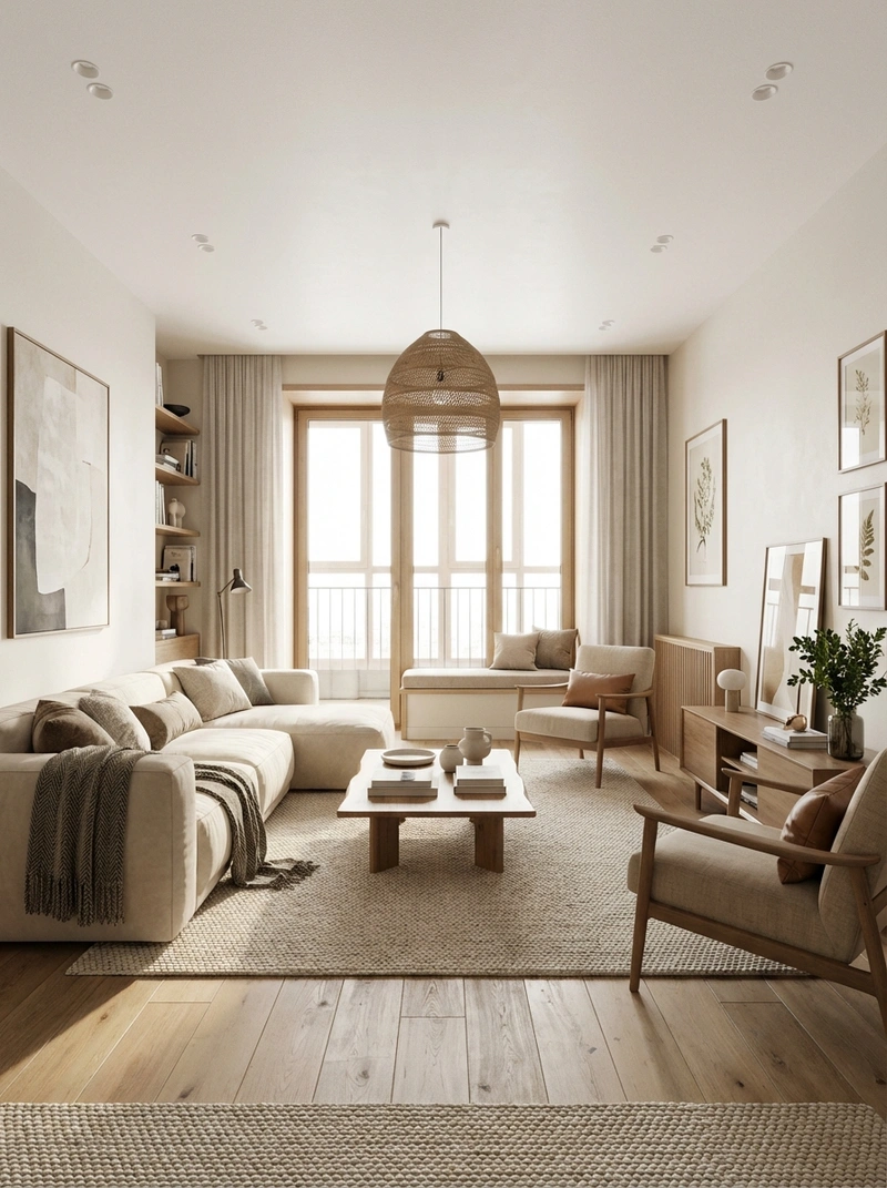 Дизайн интерьера в стиле Сканди — Гостиная от нейросети RoomGPT