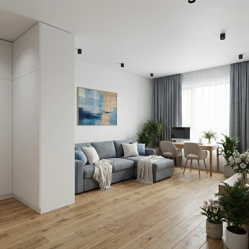 Дизайн интерьера в стиле Сканди — Гостиная от нейросети RoomGPT