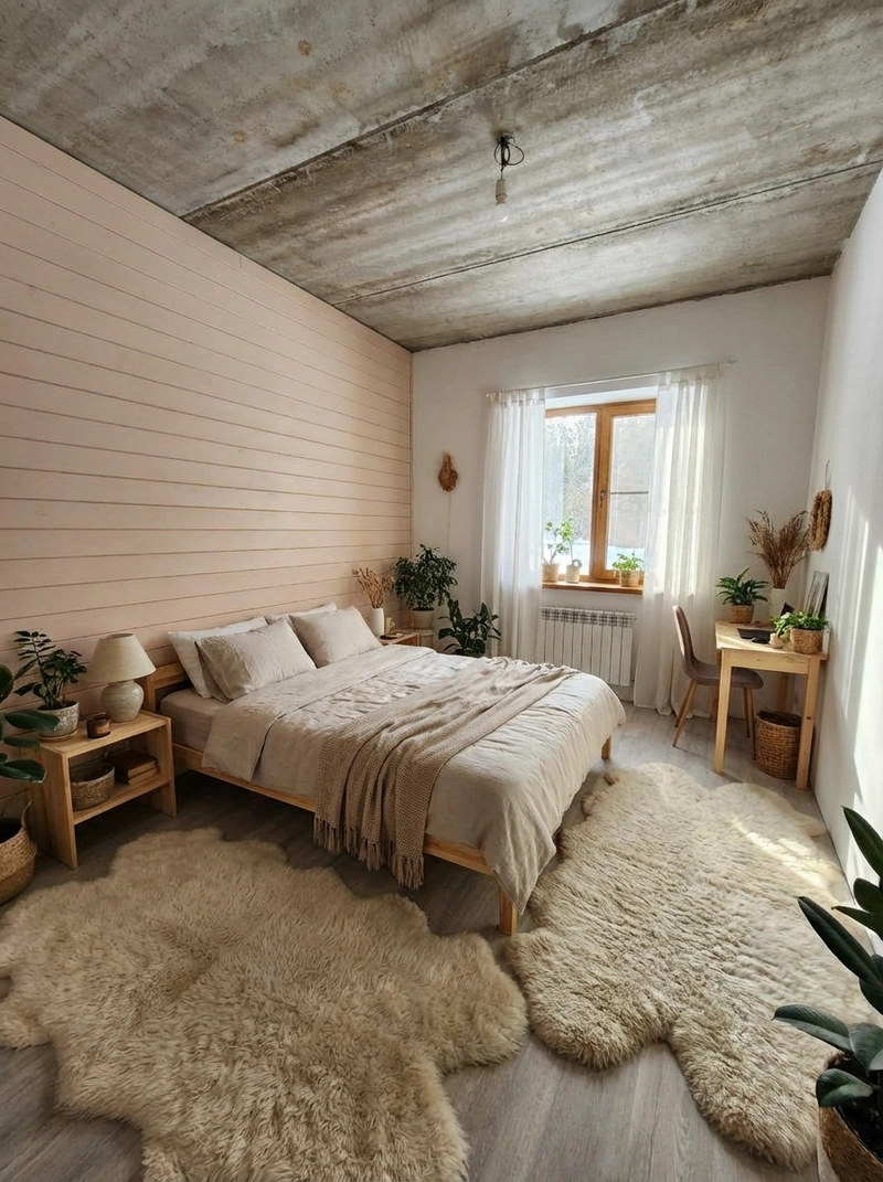 Дизайн интерьера в стиле Хюгге — Спальня от нейросети RoomGPT