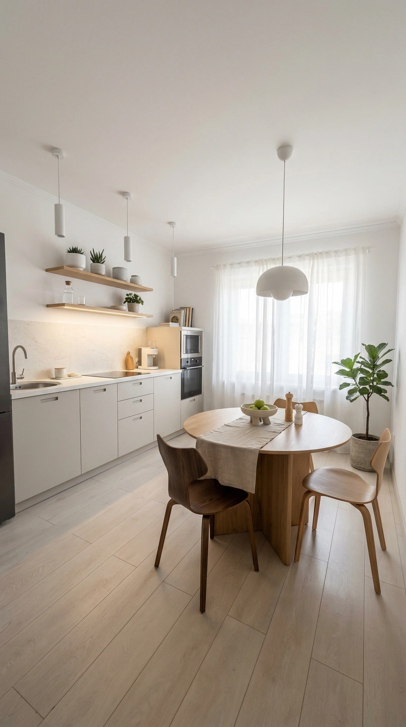 Дизайн интерьера в стиле Сканди — Кухня от нейросети RoomGPT