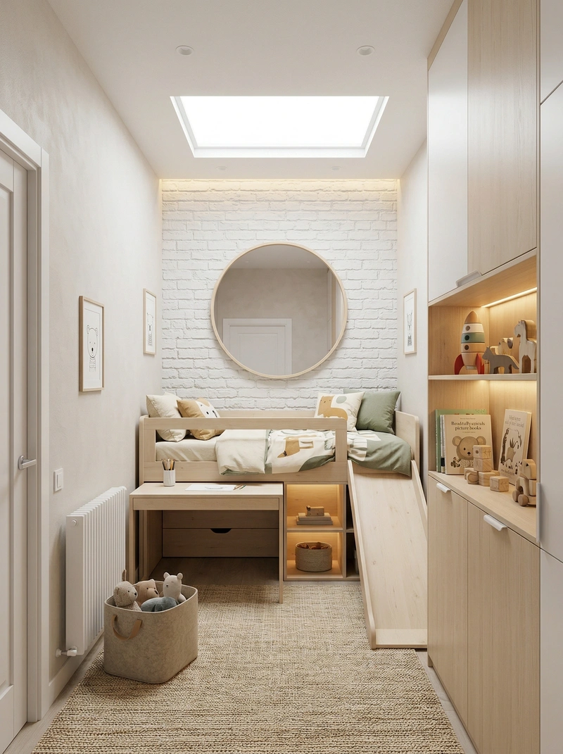 Дизайн детской в стиле Сканди — фото интерьера от нейросети RoomGPT