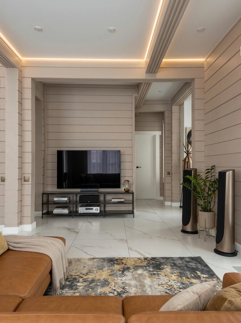 Дизайн гостиной в стиле Контемпорари — фото интерьера от нейросети RoomGPT