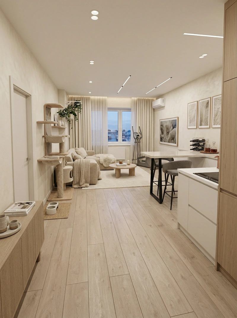 Дизайн интерьера в стиле Хюгге — Гостиная от нейросети RoomGPT