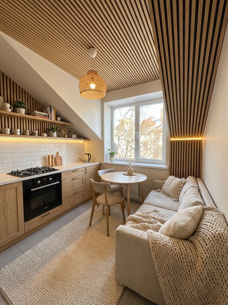 Дизайн интерьера в стиле Хюгге — Кухня от нейросети RoomGPT