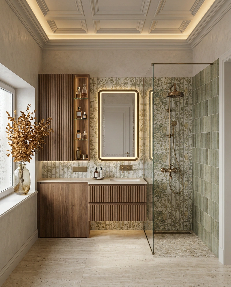 Дизайн интерьера в стиле Классика — Ванная от нейросети RoomGPT