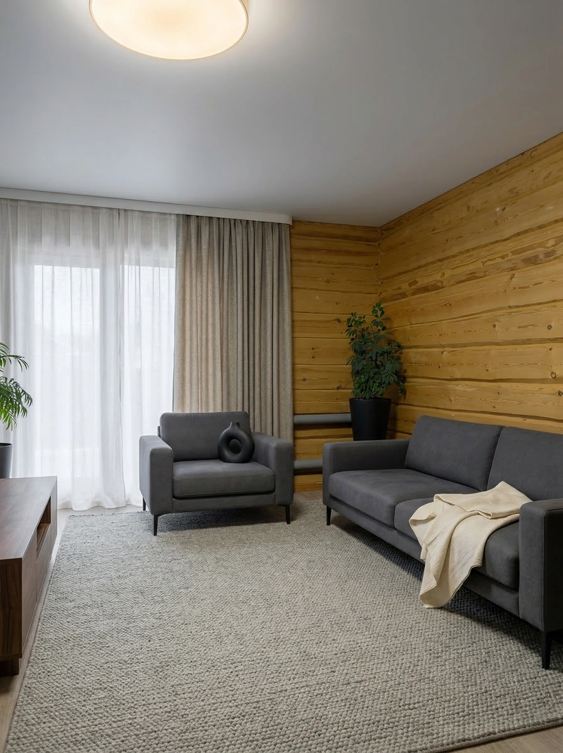 Дизайн интерьера в стиле Минимализм — Гостиная от нейросети RoomGPT