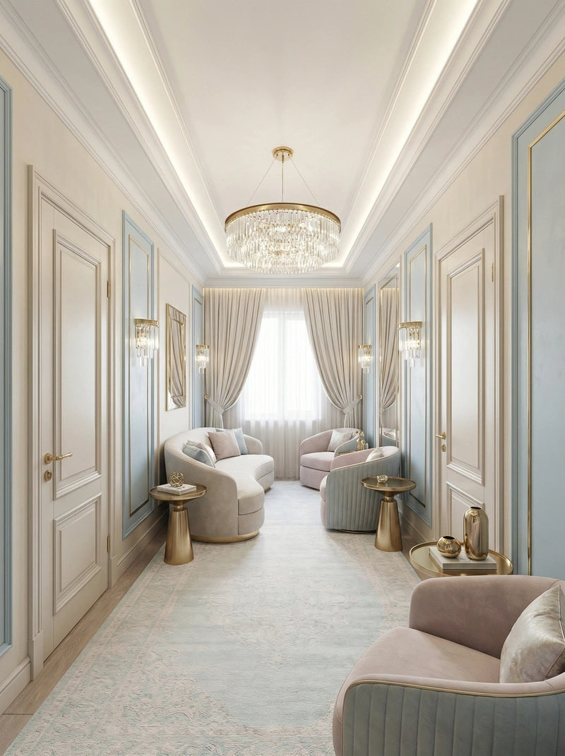 Дизайн интерьера в стиле Неоклассика — Гостиная от нейросети RoomGPT