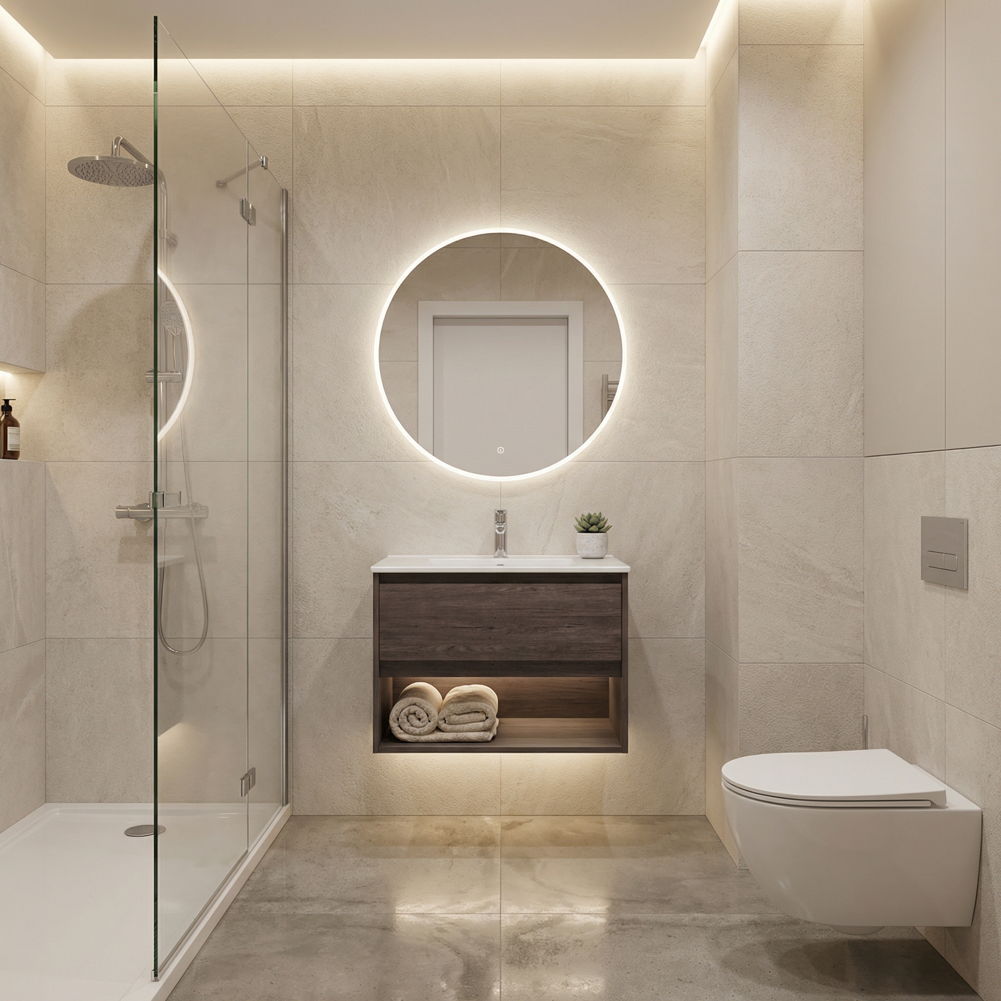 Дизайн ванной в стиле Минимализм — фото интерьера от нейросети RoomGPT