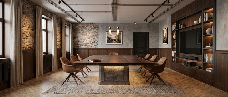 Дизайн интерьера в стиле Лофт — Гостиная от нейросети RoomGPT