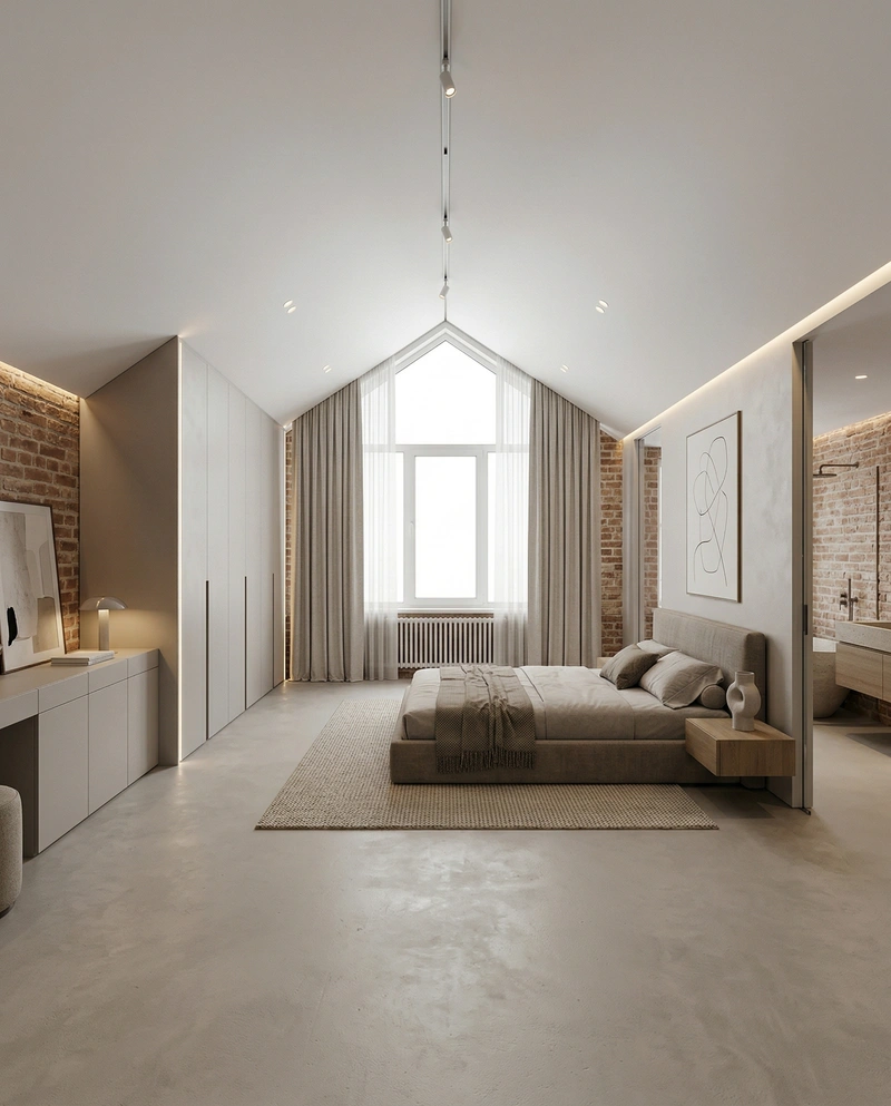 Дизайн спальни в стиле Минимализм — фото интерьера от нейросети RoomGPT