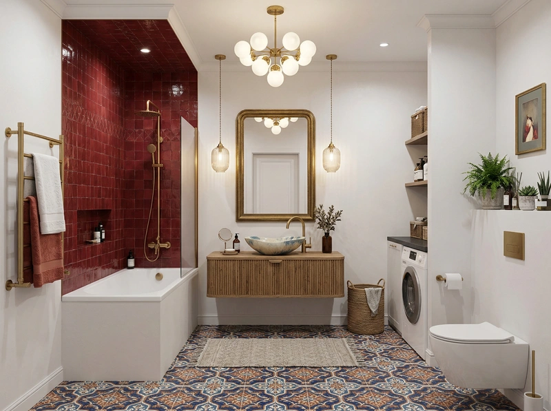 Дизайн ванной в стиле Эклектика — фото интерьера от нейросети RoomGPT