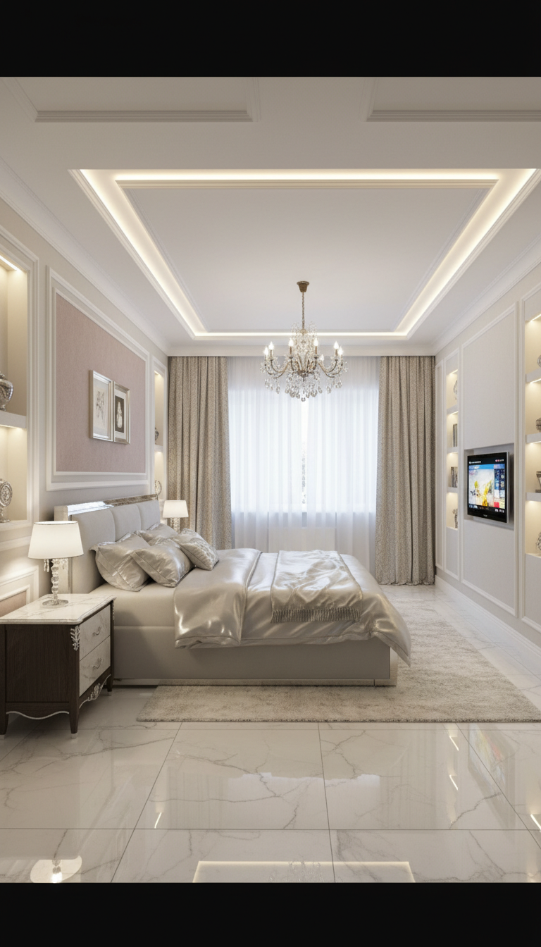 Дизайн спальни в стиле Классика — фото интерьера от нейросети RoomGPT