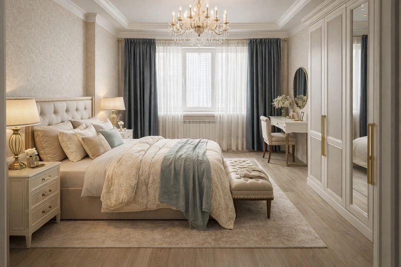 Дизайн интерьера в стиле Классика — Спальня от нейросети RoomGPT