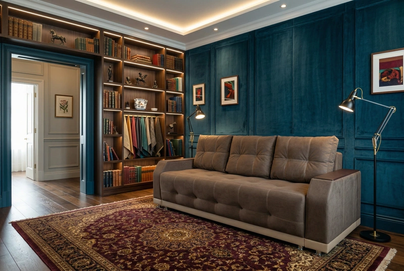 Дизайн гостиной в стиле Британский — фото интерьера от нейросети RoomGPT