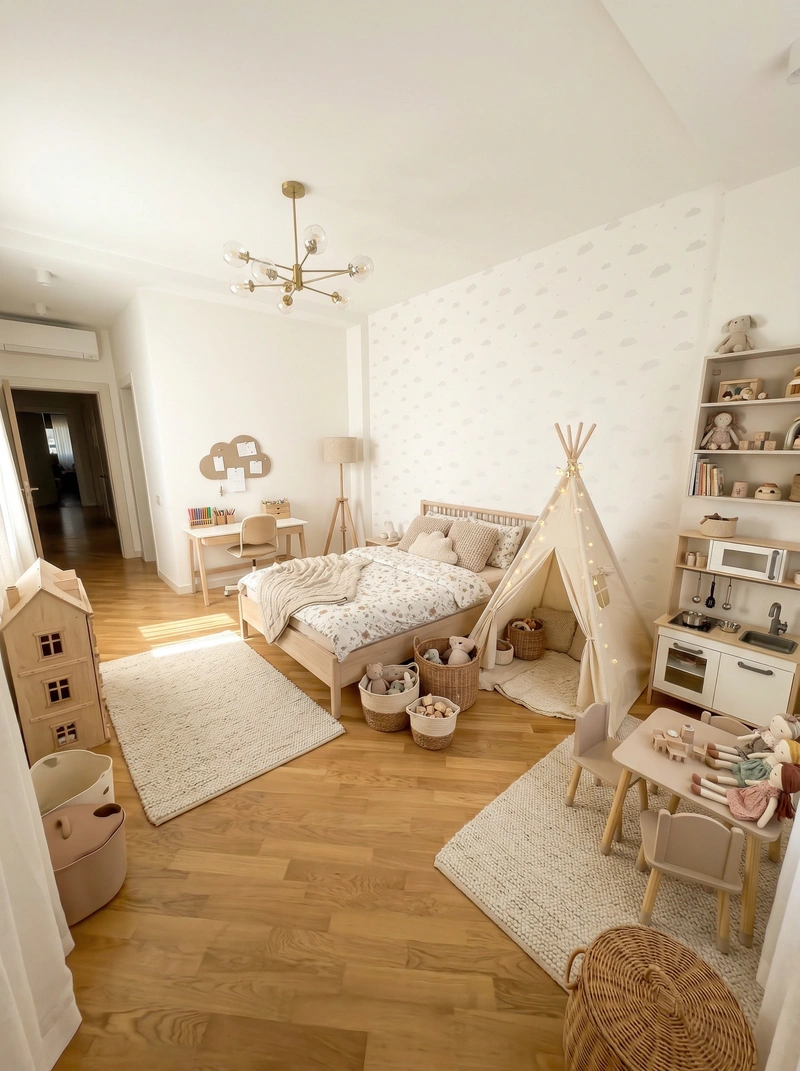 Дизайн интерьера в стиле Хюгге — Детская от нейросети RoomGPT