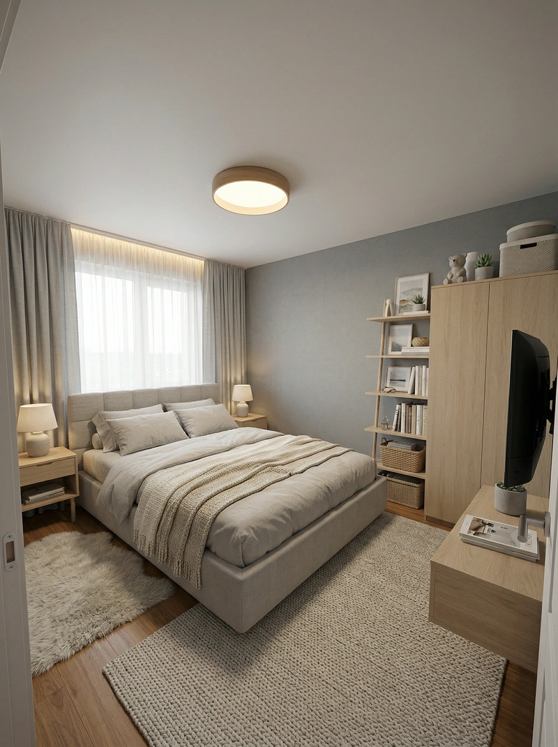 Дизайн интерьера в стиле Хюгге — Спальня от нейросети RoomGPT