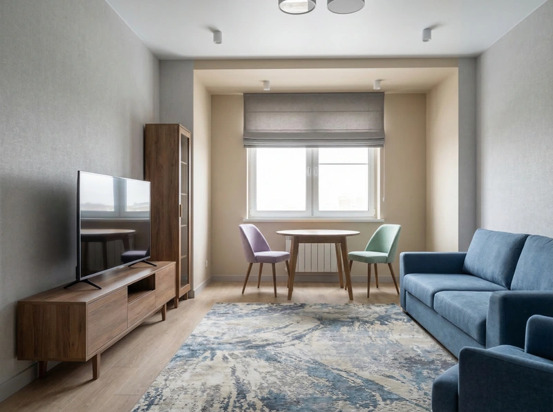 Дизайн интерьера в стиле Минимализм — Гостиная от нейросети RoomGPT