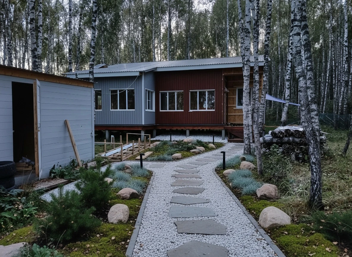 Ландшафтный дизайн в стиле Сканди — Участок от нейросети RoomGPT