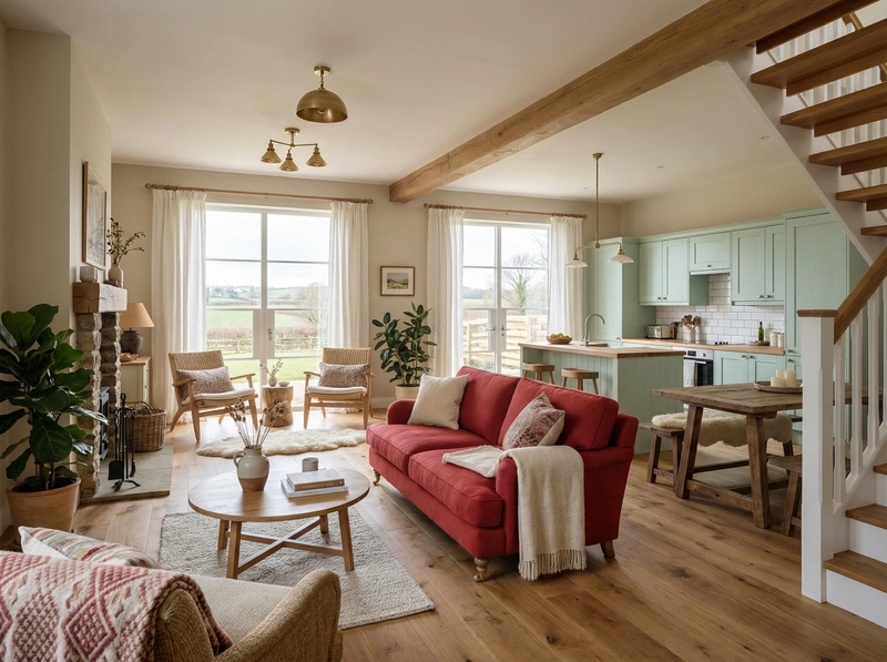 Дизайн интерьера в стиле Хюгге — Гостиная от нейросети RoomGPT