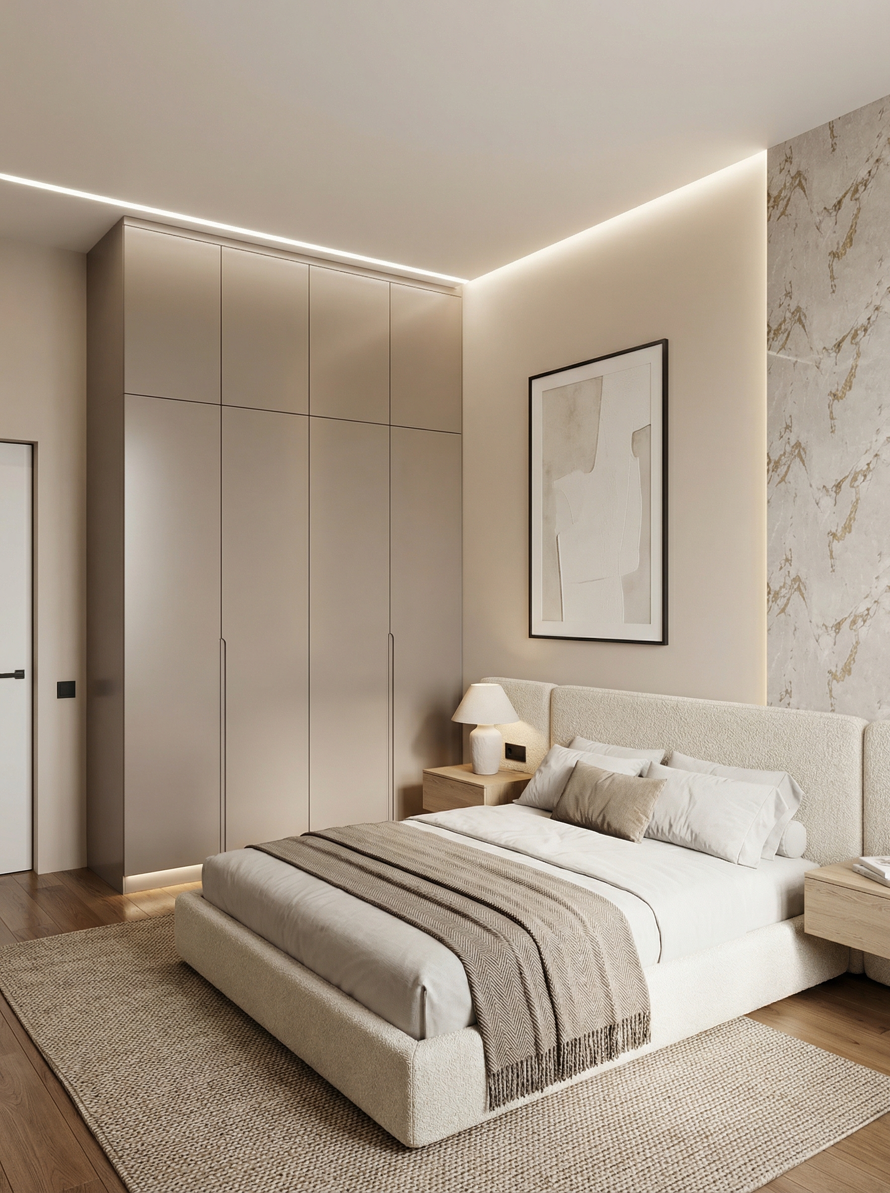 Дизайн спальни в стиле Минимализм — фото интерьера от нейросети RoomGPT