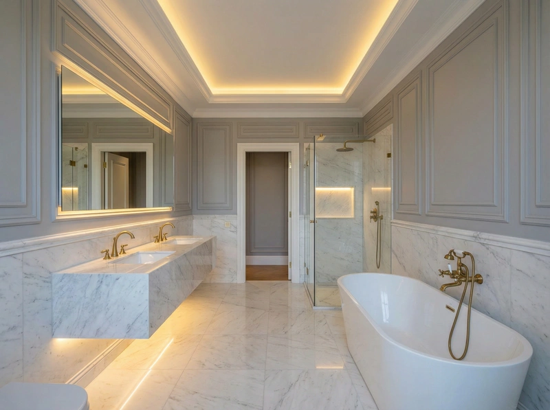 Дизайн интерьера в стиле Классика — Ванная от нейросети RoomGPT