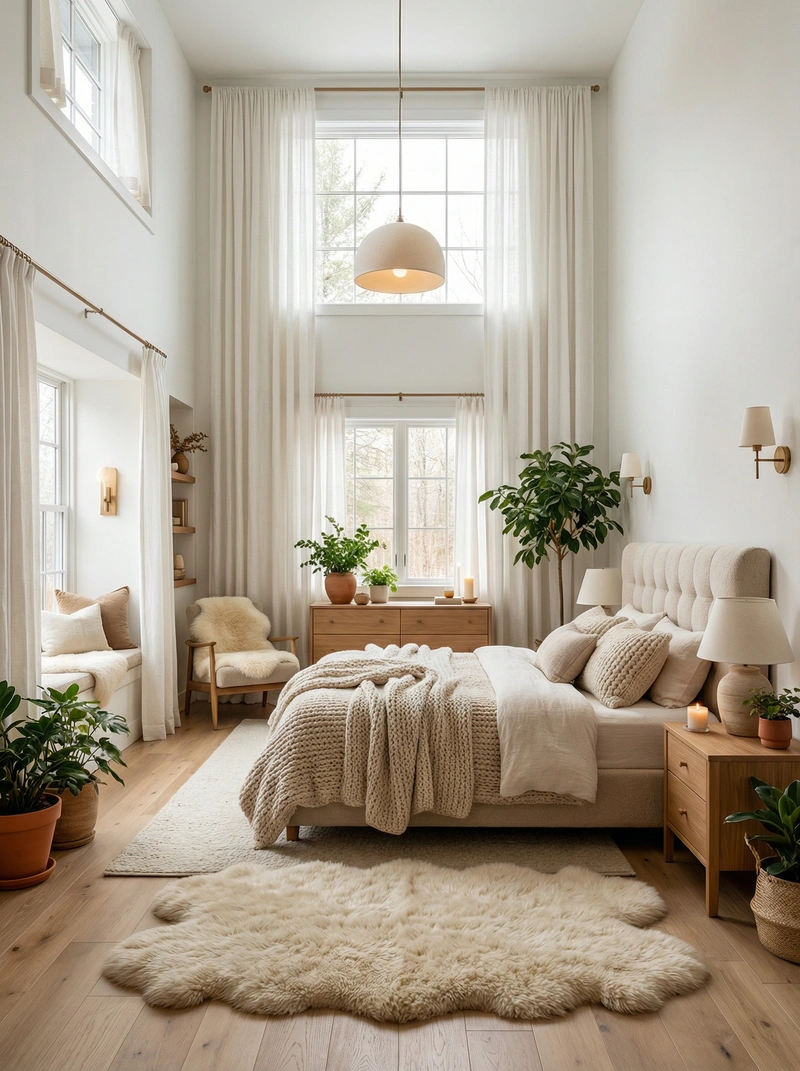 Дизайн интерьера в стиле Хюгге — Спальня от нейросети RoomGPT