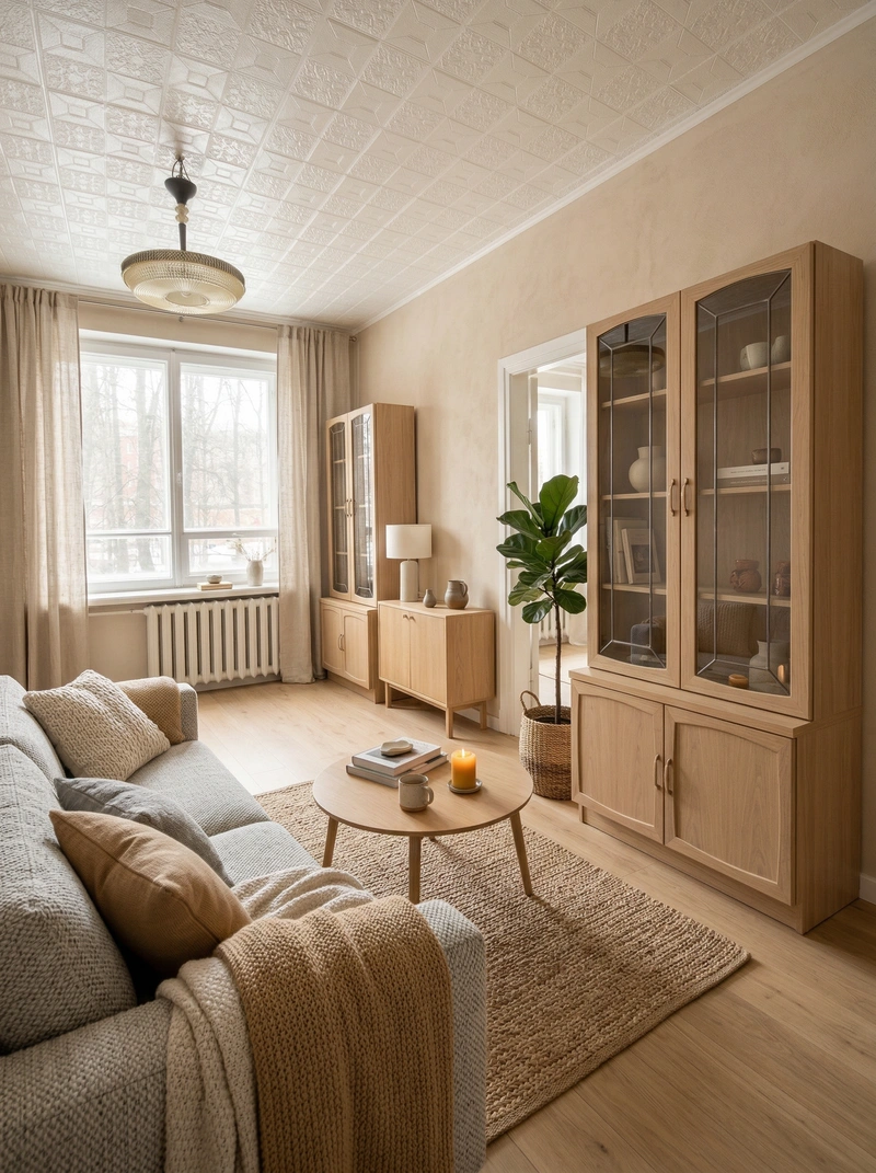 Дизайн интерьера в стиле Хюгге — Гостиная от нейросети RoomGPT