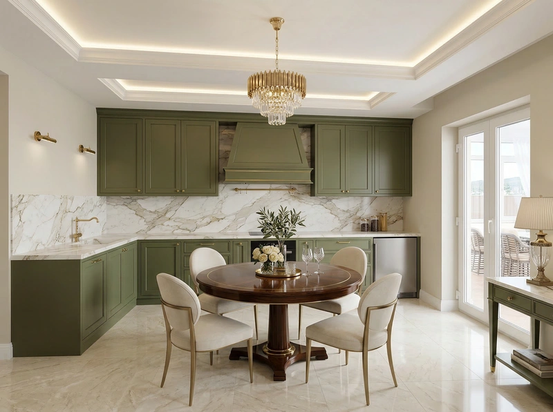 Дизайн кухни в стиле Неоклассика — фото интерьера от нейросети RoomGPT