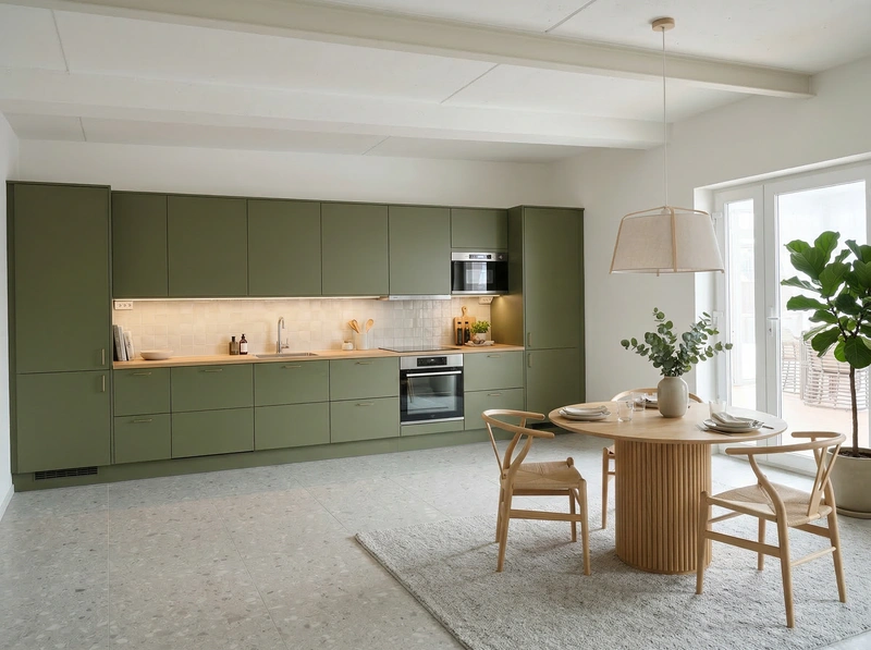 Дизайн кухни в стиле Сканди — фото интерьера от нейросети RoomGPT