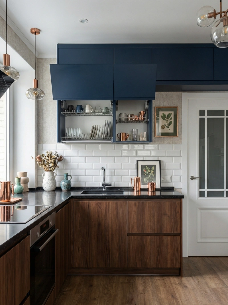 Дизайн интерьера в стиле Эклектика — Кухня от нейросети RoomGPT