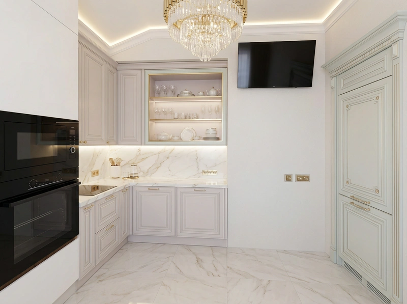 Дизайн интерьера в стиле Неоклассика — Кухня от нейросети RoomGPT