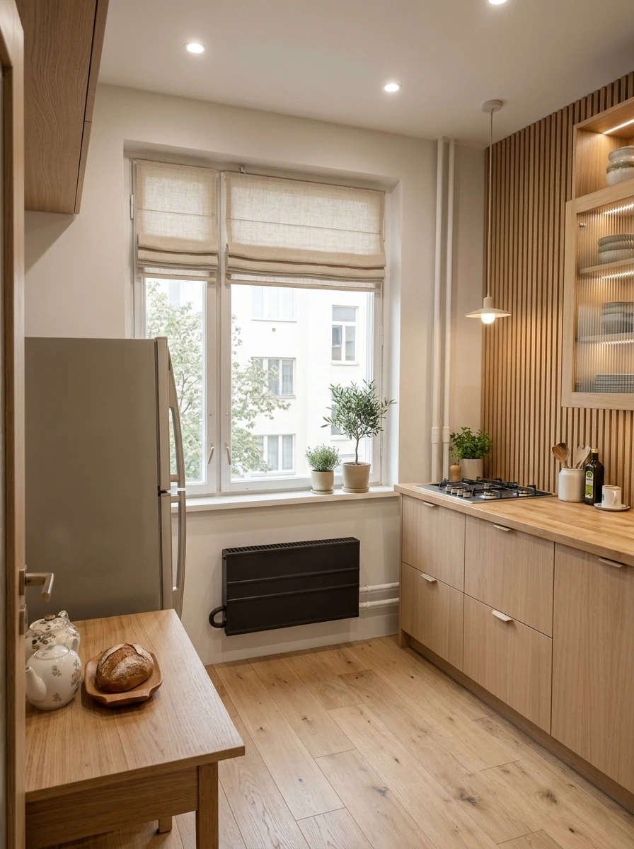 Дизайн кухни в стиле Хюгге — фото интерьера от нейросети RoomGPT
