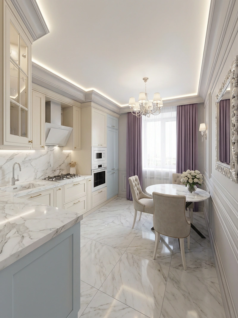 Дизайн интерьера в стиле Классика — Кухня от нейросети RoomGPT