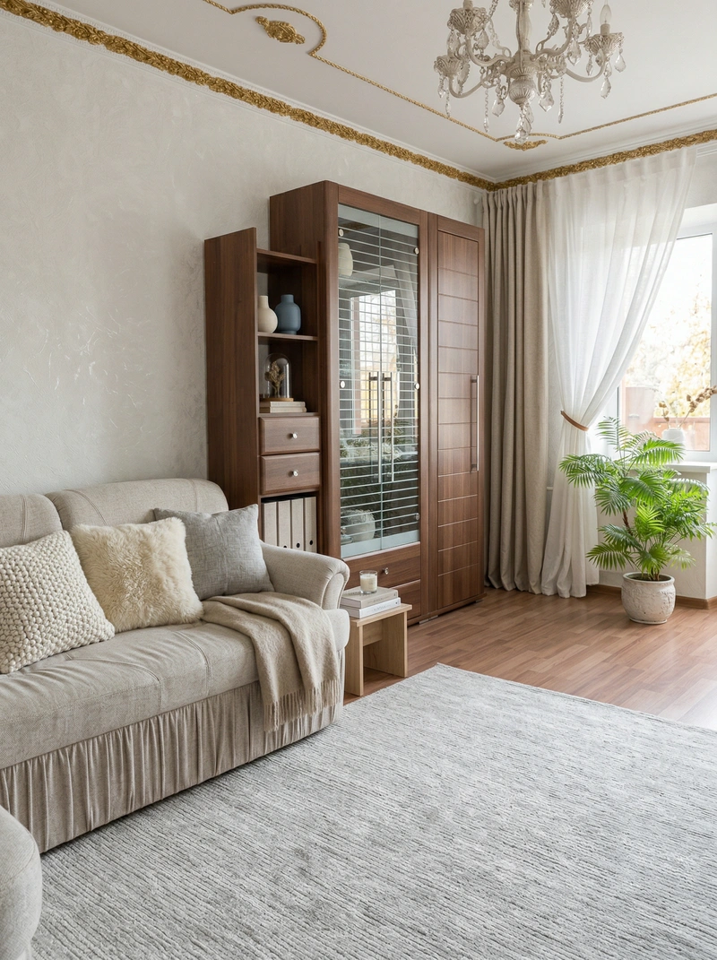 Дизайн интерьера в стиле Хюгге — Гостиная от нейросети RoomGPT