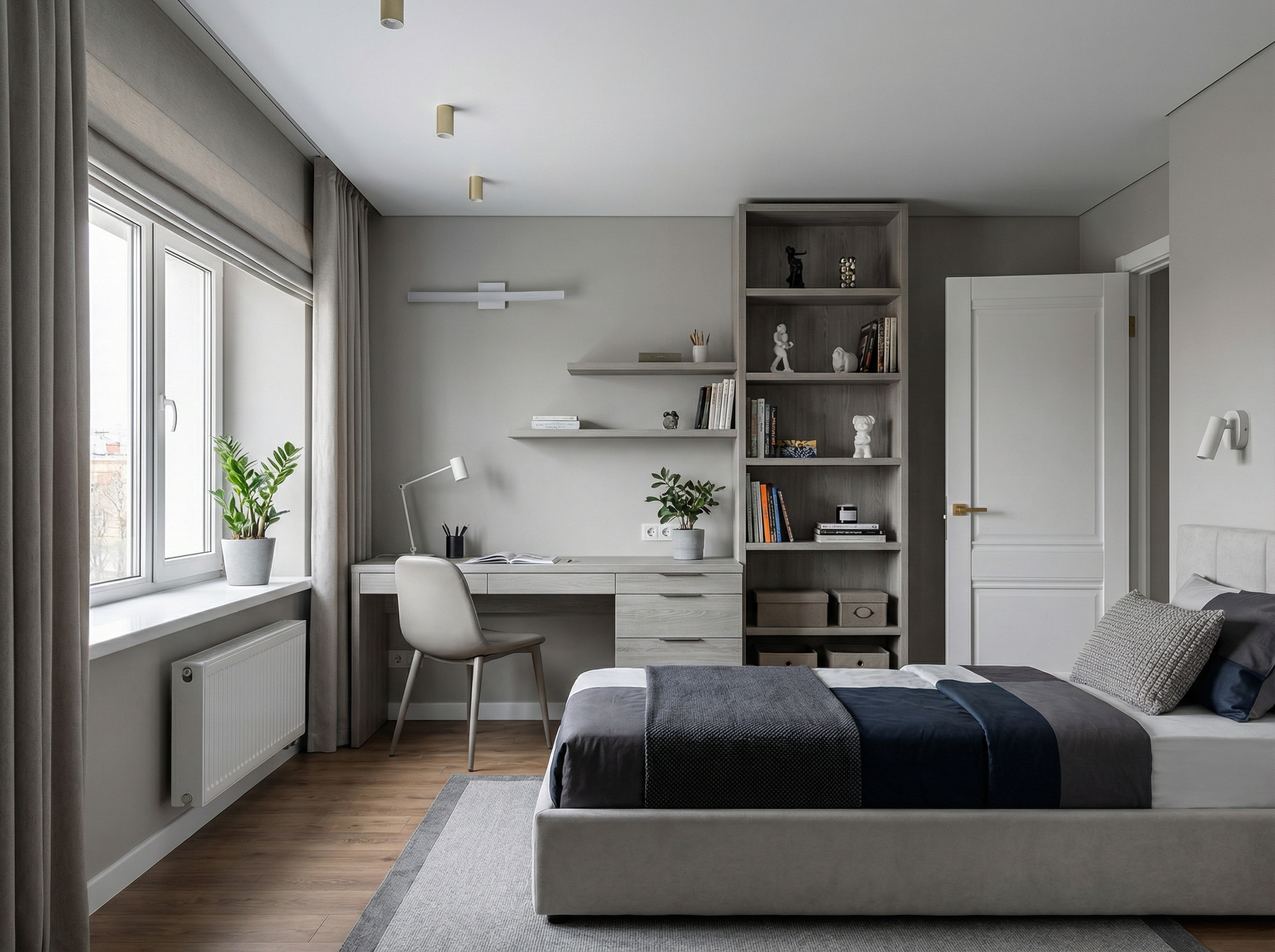 Дизайн спальни в стиле Минимализм — фото интерьера от нейросети RoomGPT