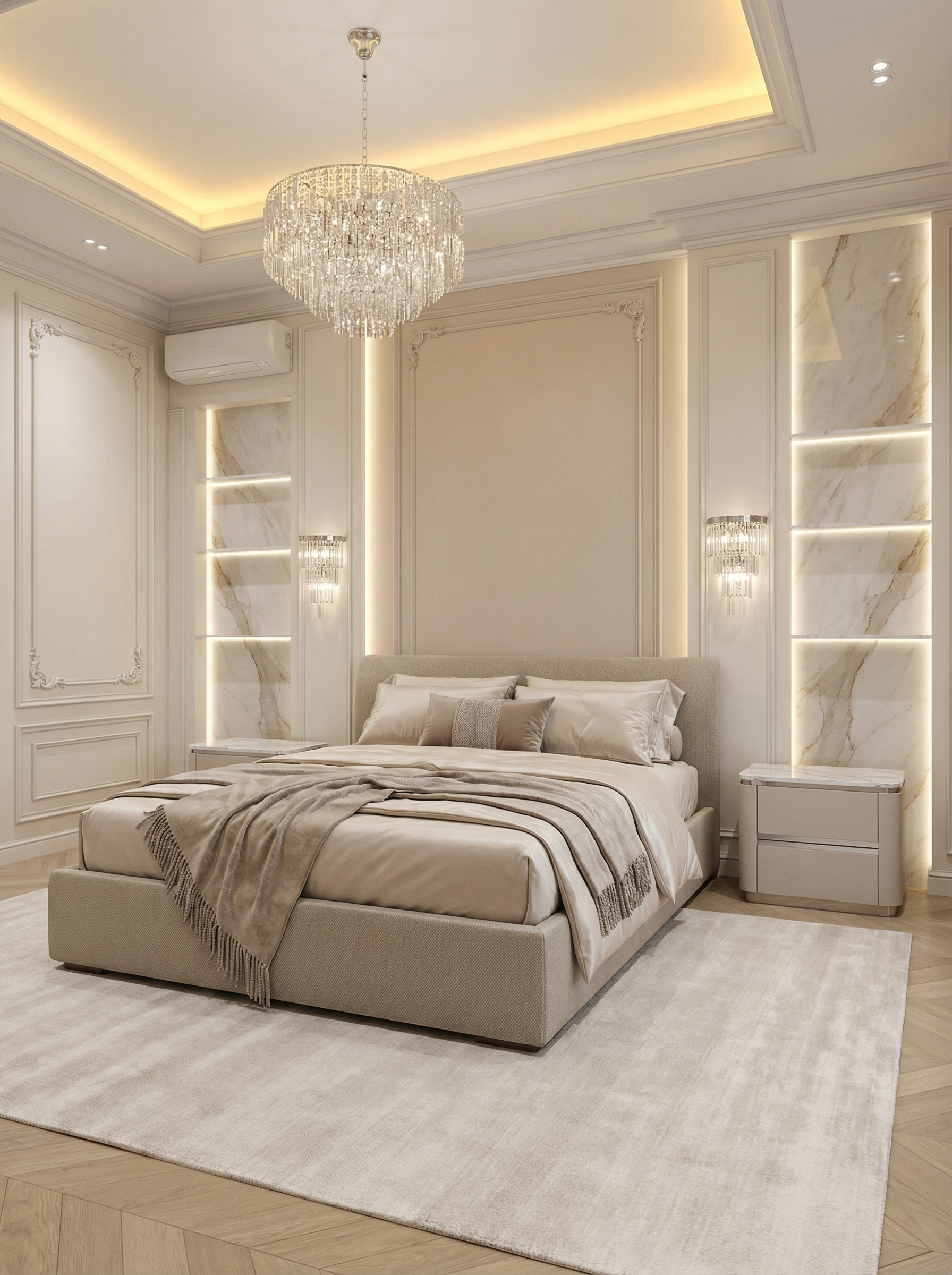 Дизайн спальни в стиле Классика — фото интерьера от нейросети RoomGPT