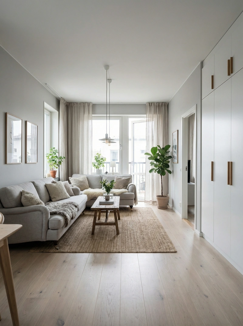 Дизайн интерьера в стиле Сканди — Гостиная от нейросети RoomGPT
