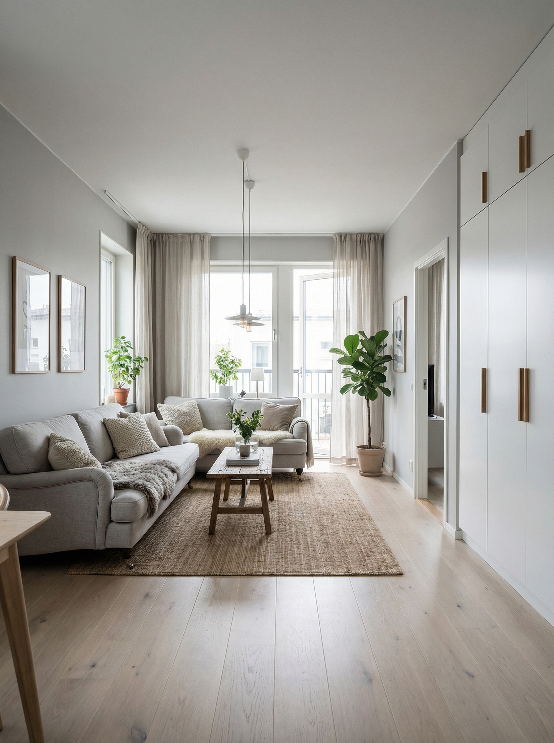 Дизайн гостиной в стиле Сканди — фото интерьера от нейросети RoomGPT