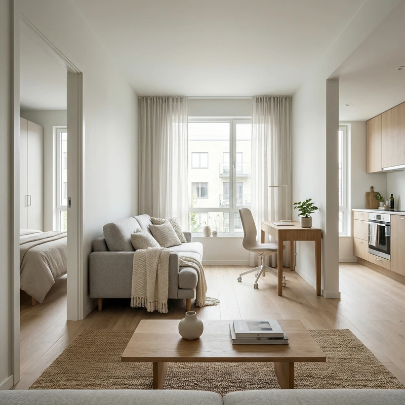 Дизайн интерьера в стиле Сканди — Гостиная от нейросети RoomGPT