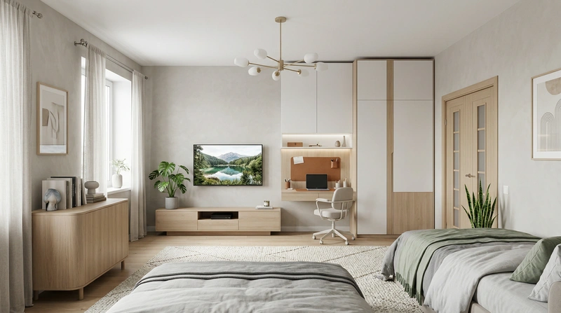 Дизайн интерьера в стиле Сканди — Гостиная от нейросети RoomGPT