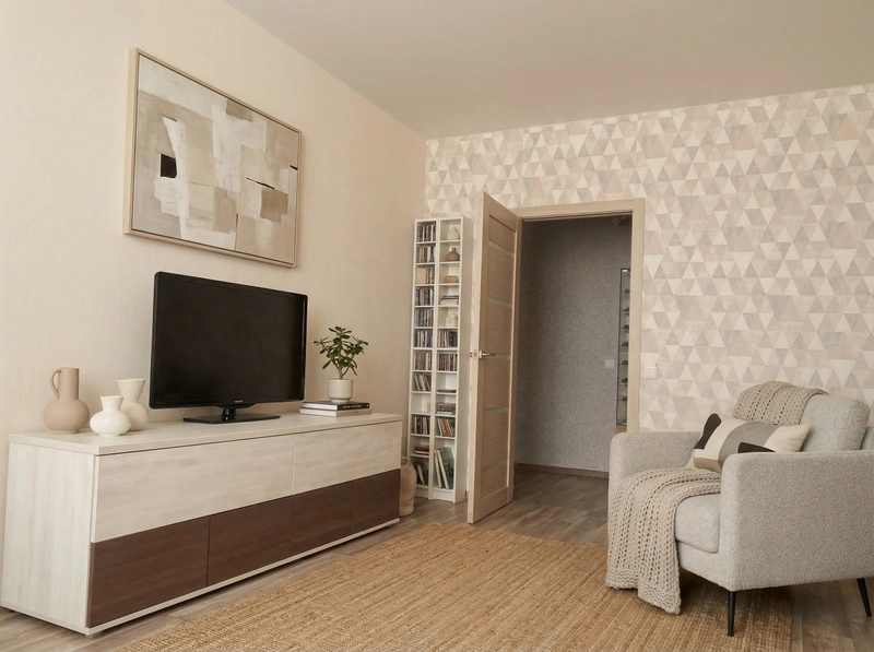 Дизайн интерьера в стиле Минимализм — Гостиная от нейросети RoomGPT