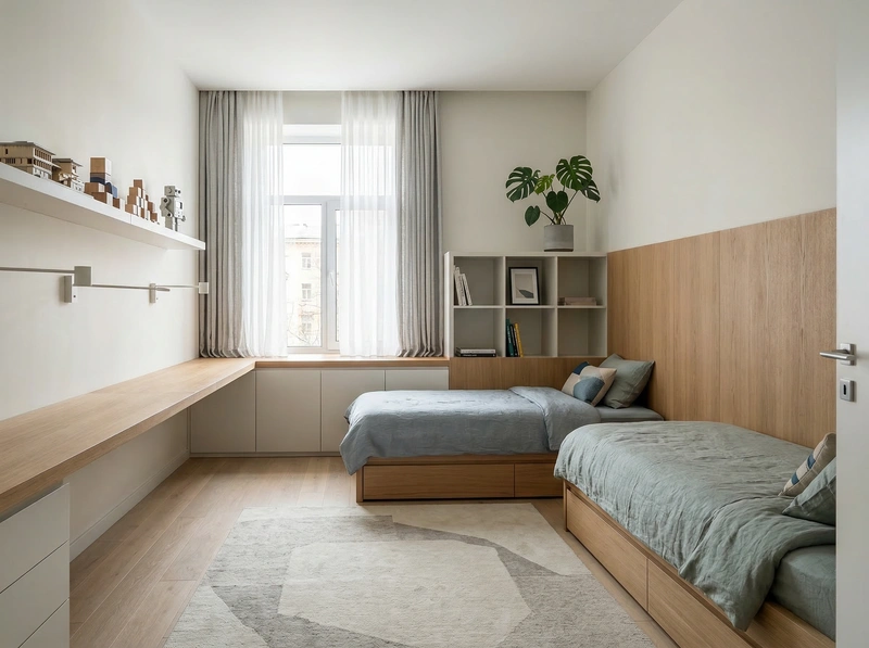 Дизайн детской в стиле Минимализм — фото интерьера от нейросети RoomGPT