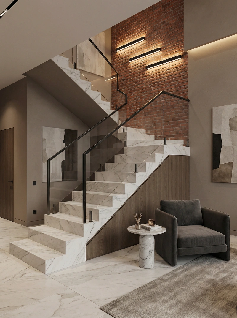 Дизайн интерьера в стиле Контемпорари — Гостиная от нейросети RoomGPT