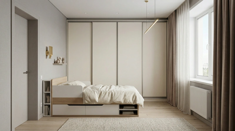 Дизайн спальни в стиле Минимализм — фото интерьера от нейросети RoomGPT