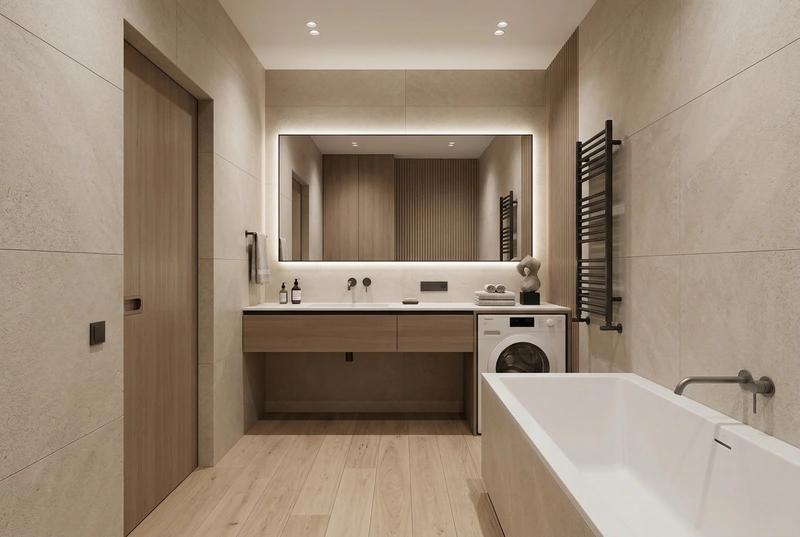 Дизайн ванной в стиле Минимализм — фото интерьера от нейросети RoomGPT