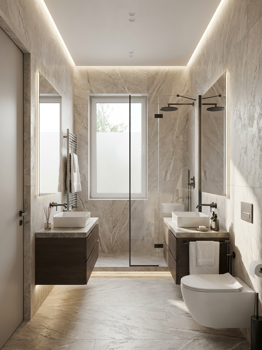 Дизайн ванной в стиле Минимализм — фото интерьера от нейросети RoomGPT