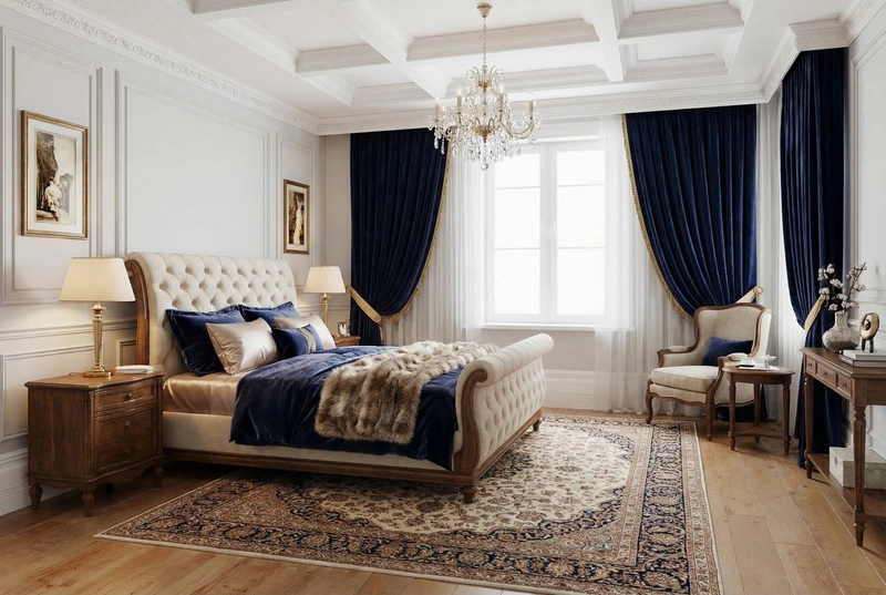 Дизайн спальни в стиле Классика — фото интерьера от нейросети RoomGPT