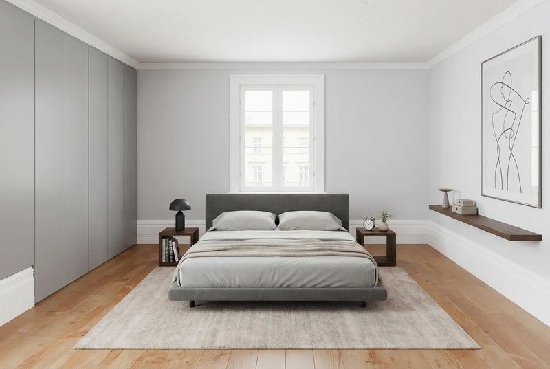 Дизайн интерьера в стиле Минимализм — Спальня от нейросети RoomGPT