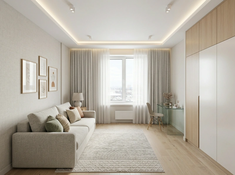 Дизайн интерьера в стиле Сканди — Спальня от нейросети RoomGPT