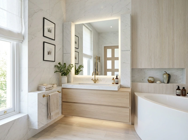 Дизайн интерьера в стиле Сканди — Ванная от нейросети RoomGPT